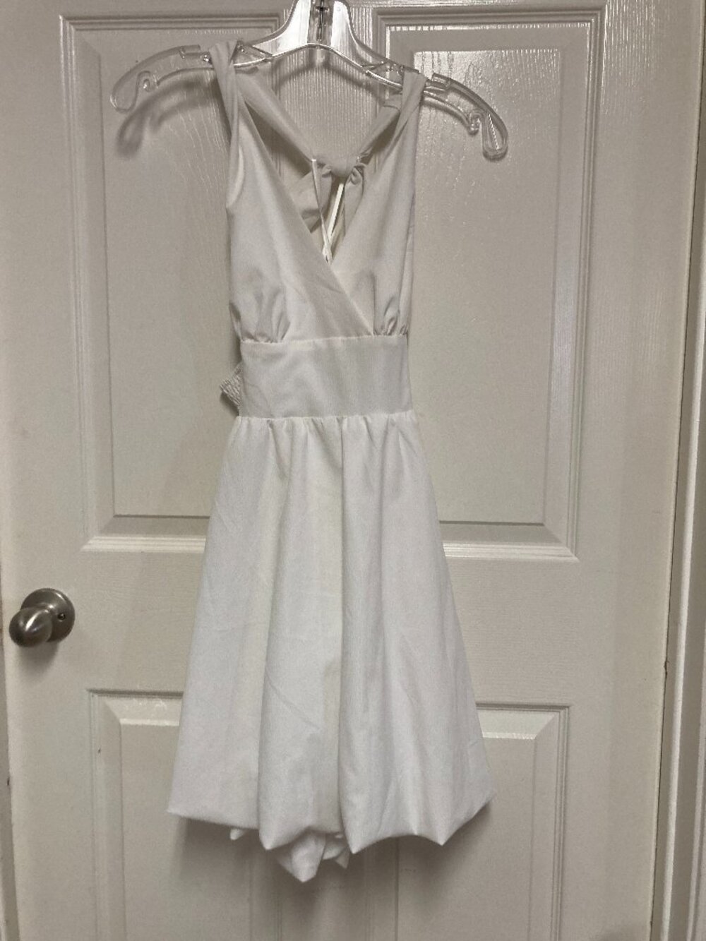Shein above the knee dress with tie back white size small Women's